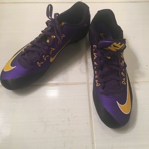 New men’s alpha Nikeskin purple yellow cleats